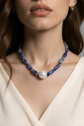 Blue choker necklace